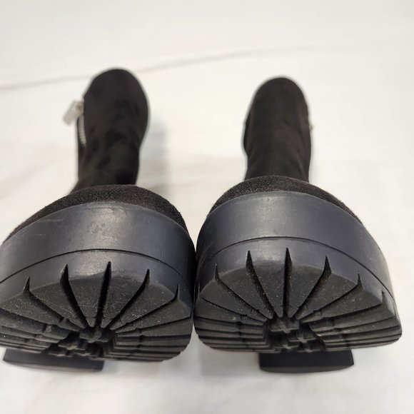 FRENCH CONNECTION Black Jasmine Lug Sole Vegan Side Zip Booties Size 8 LIKE NEW! - Picture 10 of 16